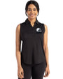 Cleveland Browns Mono Cutter & Buck Forge Eco Stretch Recycled Womens Sleeveless Polo Black Front
