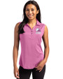 Cleveland Browns Mono Cutter & Buck Forge Eco Stretch Recycled Womens Sleeveless Polo Gelato Heather Front