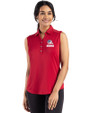 Cleveland Browns Americana Cutter & Buck Forge Recycled Four-Way Stretch Womens Sleeveless Polo Cardinal Red Front
