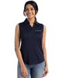 San Francisco 49ers Americana Cutter & Buck Forge Eco Stretch Recycled Womens Sleeveless Polo Navy Blue Front