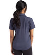 Detroit Tigers Mono Cutter & Buck Forge Eco Stretch Recycled Womens Short Sleeve Polo Dark Navy Blue Heather Back