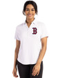 Boston Red Sox Cutter & Buck Forge Eco Stretch Recycled Womens Short Sleeve Polo White Front