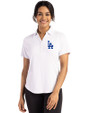 Los Angeles Dodgers Cutter & Buck Forge Recycled Four-Way Stretch Womens Polo White Front