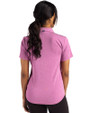 Colorado Rockies Mono Cutter & Buck Forge Eco Stretch Recycled Womens Short Sleeve Polo Gelato Heather Back