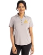 Seattle Mariners Cooperstown Cutter & Buck Forge Eco Stretch Recycled Womens Short Sleeve Polo Polished Medium Gray Front