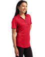 Atlanta Braves Cutter & Buck Forge Eco Stretch Recycled Womens Short Sleeve Polo Cardinal Red Side
