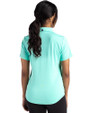 Houston Astro Mono Cutter & Buck Forge Eco Stretch Recycled Womens Short Sleeve Polo Fresh Mint Heather Back