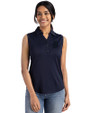 Detroit Tigers Mono Cutter & Buck Forge Eco Stretch Recycled Womens Sleeveless Polo Navy Blue Front