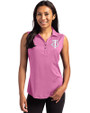 Minnesota Twins Mono Cutter & Buck Forge Eco Stretch Recycled Womens Sleeveless Polo Gelato Heather Front