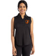 Baltimore Orioles Cutter & Buck Forge Eco Stretch Recycled Womens Sleeveless Polo Black Front
