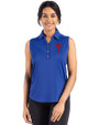 Philadelphia Phillies Cutter & Buck Forge Recycled Four-Way Stretch Womens Sleeveless Polo Tour Blue Front