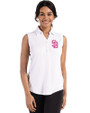San Diego Padres City Connect Cutter & Buck Forge Eco Stretch Recycled Womens Sleeveless Polo White Front