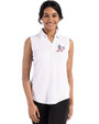 Athletics Stars And Stripes Cutter & Buck Forge Eco Stretch Recycled Womens Sleeveless Polo White Front