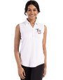 Tampa Bay Rays Stars & Stripes Cutter & Buck Forge Eco Stretch Recycled Womens Sleeveless Polo White Front