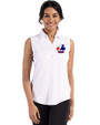 Montreal Expos Cooperstown Cutter & Buck Forge Eco Stretch Recycled Womens Sleeveless Polo White Front