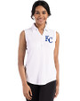 Kansas City Royals Cutter & Buck Forge Eco Stretch Recycled Womens Sleeveless Polo White Front