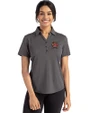 Maryland Terrapins Cutter & Buck Forge Eco Stretch Recycled Womens Short Sleeve Polo Dark Black Heather Front