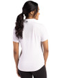 LSU Tigers College Vault Cutter & Buck Forge Eco Stretch Recycled Womens Short Sleeve Polo White Back