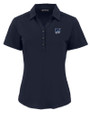 New Hampshire Wildcats College Vault Cutter & Buck Forge Eco Stretch Recycled Womens Short Sleeve Polo Navy Blue Mannequin