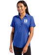Duke Blue Devils Alumni Cutter & Buck Forge Eco Stretch Recycled Womens Short Sleeve Polo Tour Blue Front