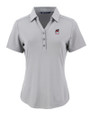 Georgia Bulldogs Alumni Cutter & Buck Forge Eco Stretch Recycled Womens Short Sleeve Polo Polished Medium Gray Mannequin