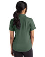 NDSU Bison Vintage Cutter & Buck Forge Eco Stretch Recycled Womens Short Sleeve Polo Dark Hunter Heather Back
