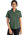 NDSU Bison Cutter & Buck Forge Eco Stretch Recycled Womens Short Sleeve Polo Dark Hunter Heather Front