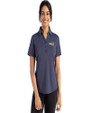Northern Arizona Lumberjacks Cutter & Buck Forge Eco Stretch Recycled Womens Short Sleeve Polo Dark Navy Blue Heather Front