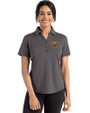 Oakland Golden Grizzlies Cutter & Buck Forge Eco Stretch Recycled Womens Short Sleeve Polo Dark Black Heather Front