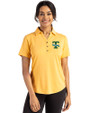 Tulane Green Wave College Vault Cutter & Buck Forge Eco Stretch Recycled Womens Short Sleeve Polo College Gold Heather Front