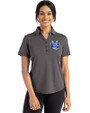 Air Force Falcons College Vault Cutter & Buck Forge Eco Stretch Recycled Womens Short Sleeve Polo Dark Black Heather Front