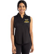 North Carolina A&T Aggies Cutter & Buck Forge Recycled Four-Way Stretch Womens Sleeveless Polo Black Front
