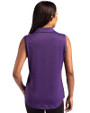 James Madison Dukes Cutter & Buck Forge Eco Stretch Recycled Womens Sleeveless Polo Dark College Purple Heather Back