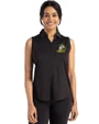 Oregon Ducks Cutter & Buck Forge Eco Stretch Recycled Womens Sleeveless Polo Black Front