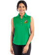 Oregon Ducks Cutter & Buck Forge Eco Stretch Recycled Womens Sleeveless Polo Kelly Green Front