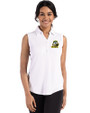 Oregon Ducks Cutter & Buck Forge Eco Stretch Recycled Womens Sleeveless Polo White Front