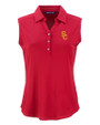 USC Trojans Cutter & Buck Forge Eco Stretch Recycled Womens Sleeveless Polo Cardinal Red Mannequin