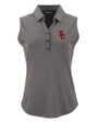 USC Trojans Cutter & Buck Forge Eco Stretch Recycled Womens Sleeveless Polo Dark Black Heather Mannequin
