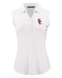 USC Trojans Cutter & Buck Forge Eco Stretch Recycled Womens Sleeveless Polo White Mannequin