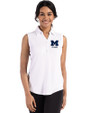 Michigan Wolverines Alumni Cutter & Buck Forge Eco Stretch Recycled Womens Sleeveless Polo White Front