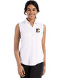 ETSU Buccaneers Cutter & Buck Forge Eco Stretch Recycled Womens Sleeveless Polo White Front