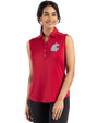 Washington State Cougars Cutter & Buck Forge Eco Stretch Recycled Womens Sleeveless Polo Cardinal Red Front