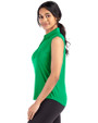 North Dakota Cutter & Buck Forge Eco Stretch Recycled Womens Sleeveless Polo Kelly Green Side