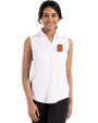Syracuse Orange Cutter & Buck Forge Eco Stretch Recycled Womens Sleeveless Polo White Front