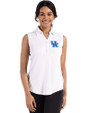 Kentucky Wildcats Cutter & Buck Forge Eco Stretch Recycled Womens Sleeveless Polo White Front