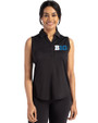 BIG 10 Conference Cutter & Buck Forge Eco Stretch Recycled Womens Sleeveless Polo Black Front