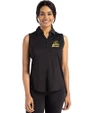 Bryant University Bulldogs Cutter & Buck Forge Eco Stretch Recycled Womens Sleeveless Polo Black Front