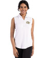 Georgia Tech Yellow Jackets - Cutter & Buck Forge Eco Stretch Recycled Womens Sleeveless Polo White Front