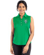 Tulane Green Wave College Vault Cutter & Buck Forge Eco Stretch Recycled Womens Sleeveless Polo Kelly Green Front
