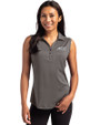 ACC Conference Cutter & Buck Forge Eco Stretch Recycled Womens Sleeveless Polo Dark Black Heather Front